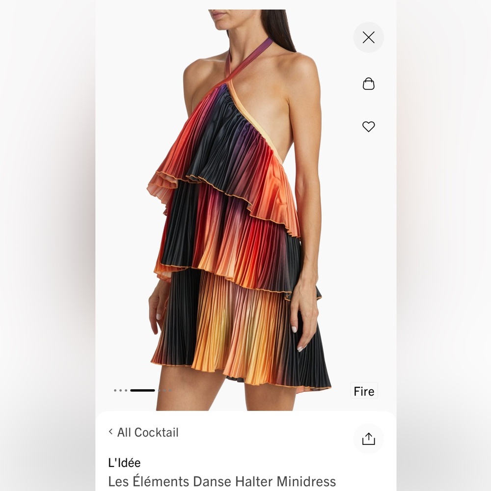 L’Idee Les Elements Danse Halter MiniDress size 4 NWT